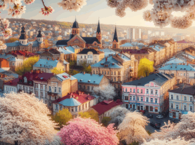 Ужгород цвітіння сакури 