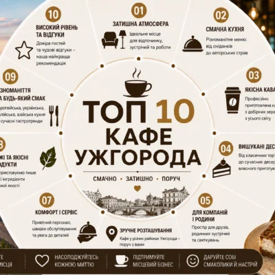 ТОП 10 кафе Ужгорода: рейтинг, відгуки та як обрати